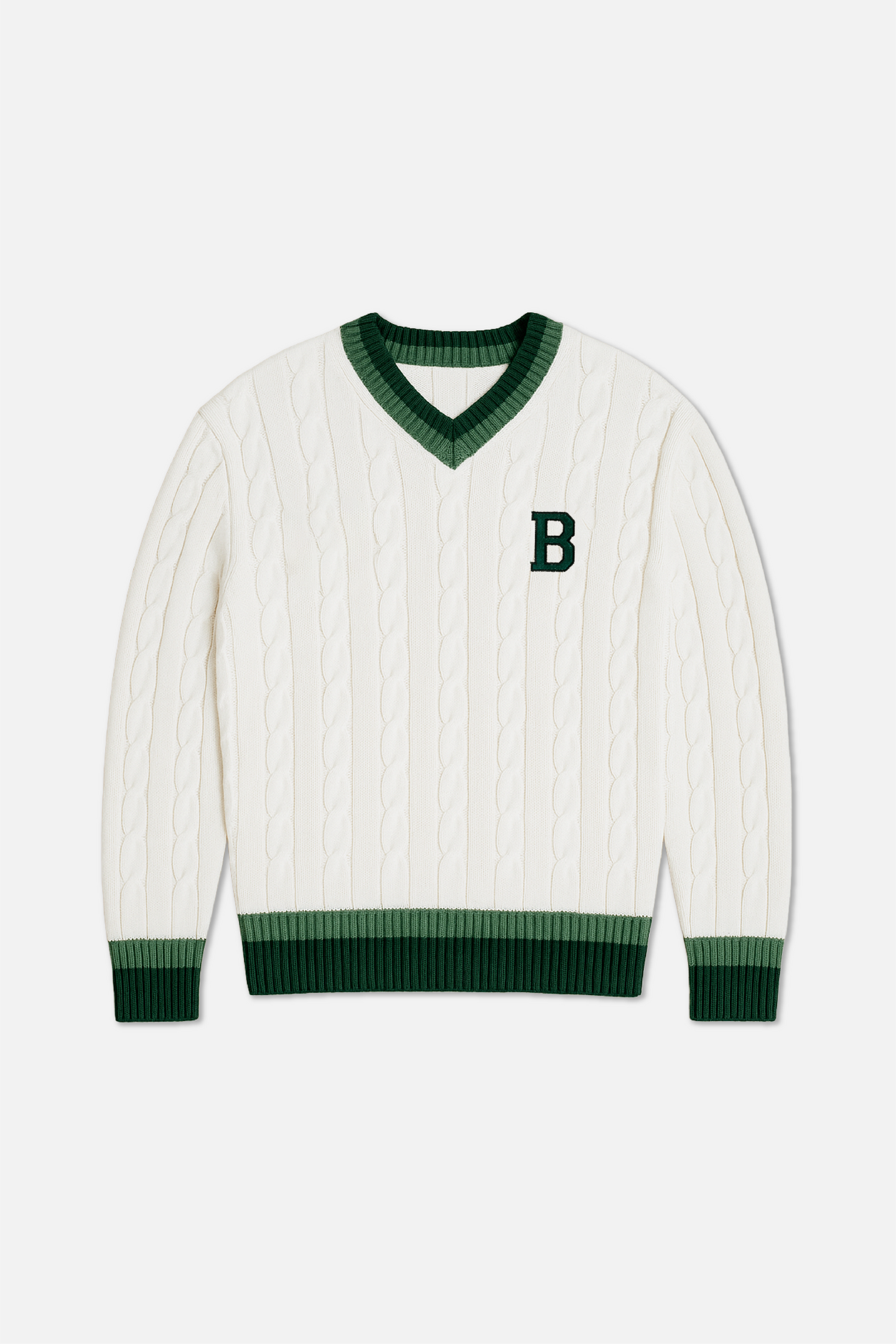 Cable Knit Varsity Jumper - Heritage Edition