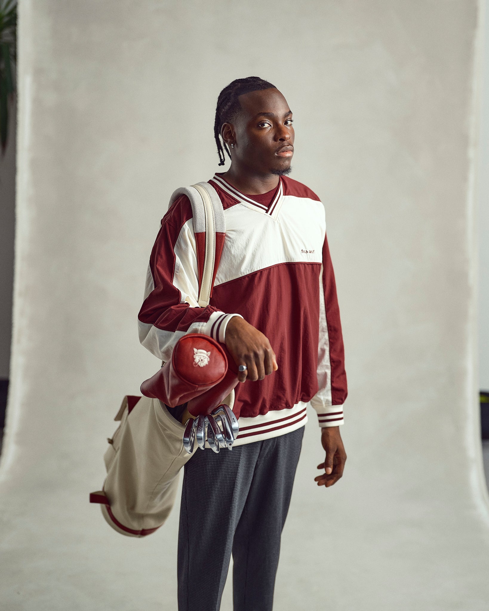 Retro Windbreaker - Burgundy – BOLD GOLF