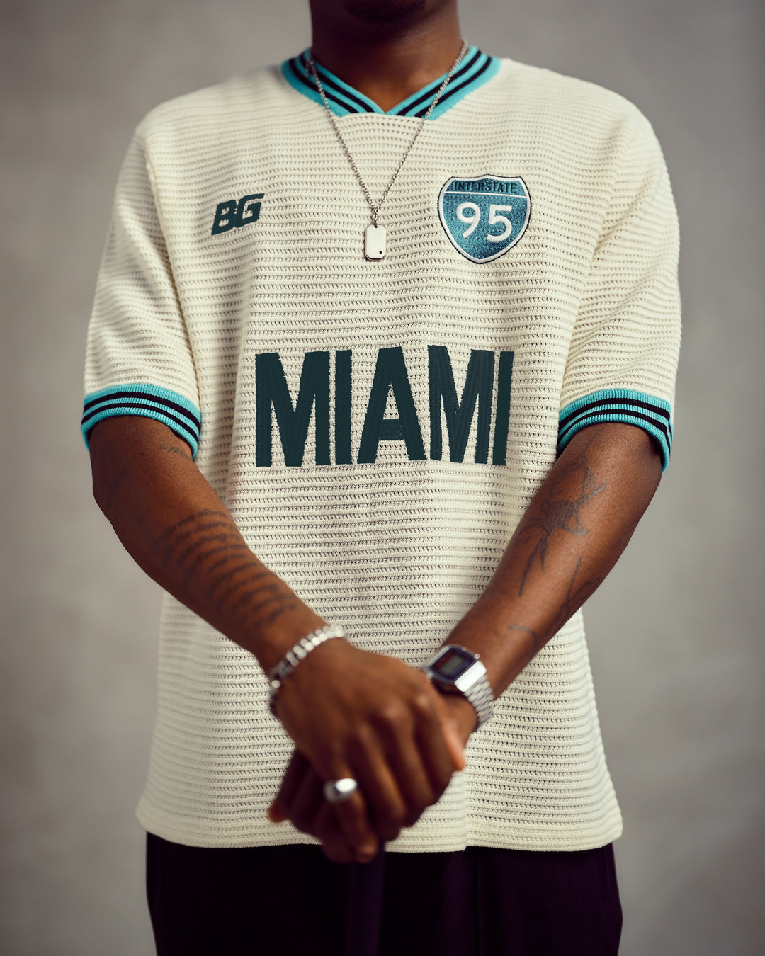 Knit Football Jersey // White