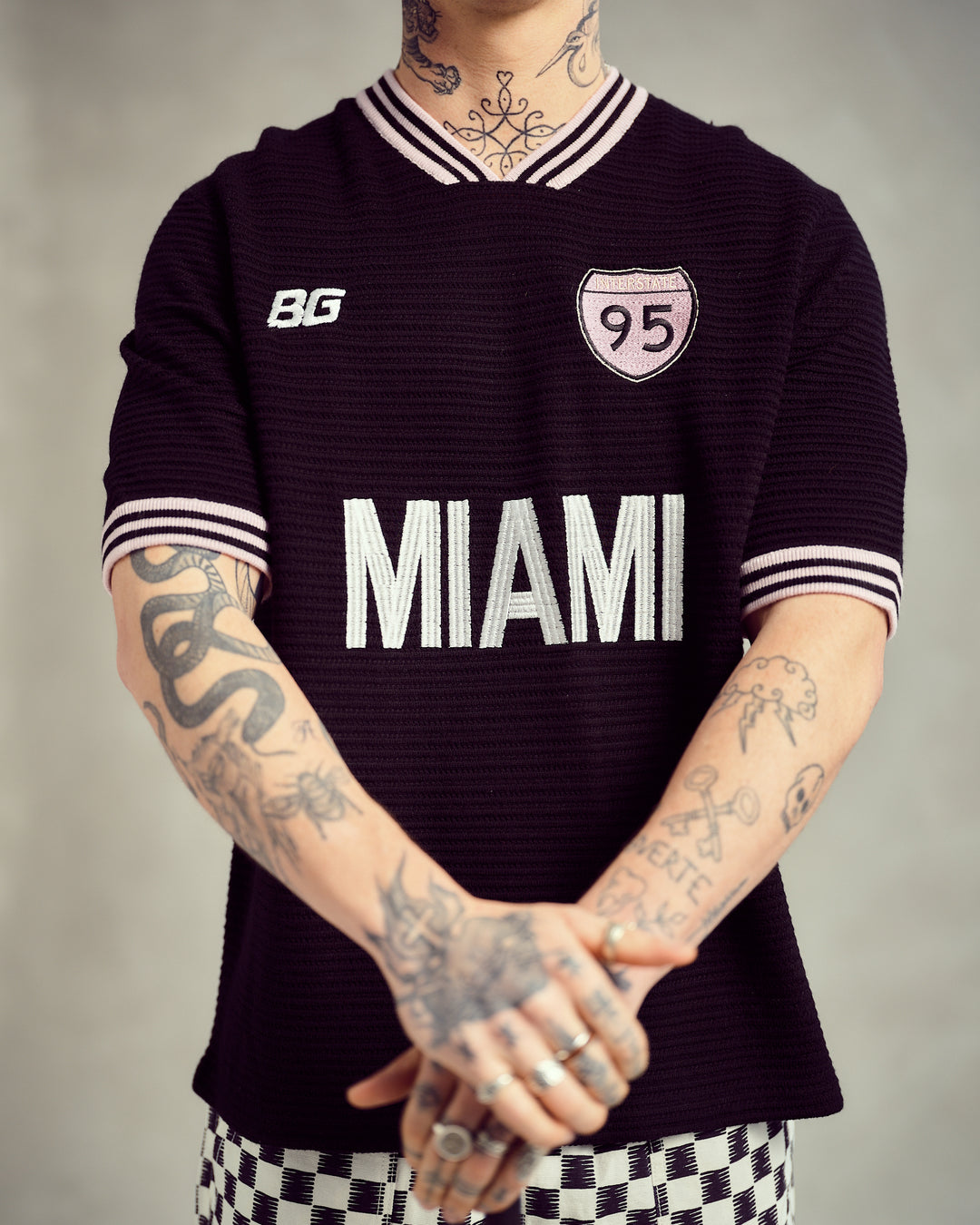 Knit Football Jersey // Black