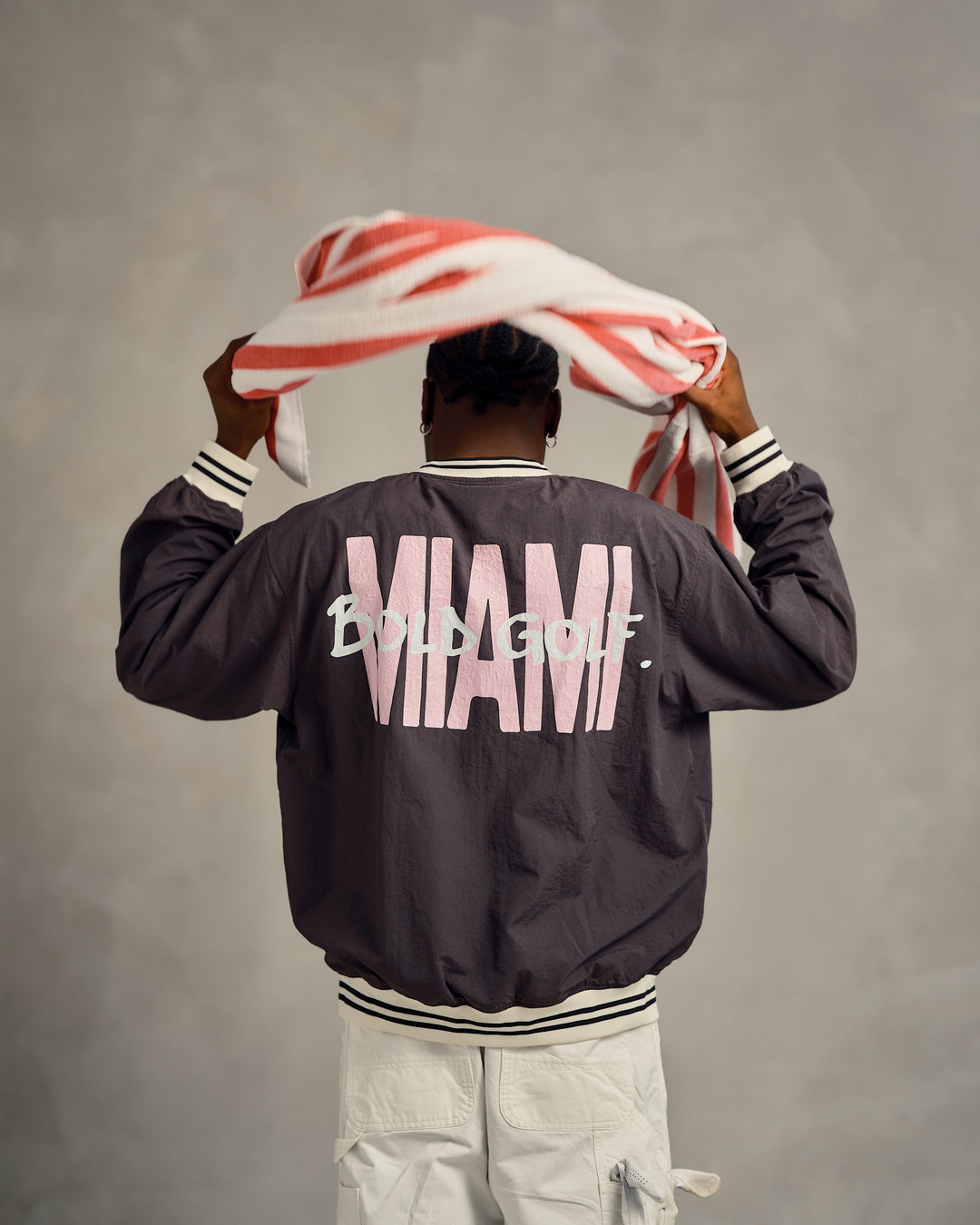 Miami Graphic Windbreaker // Charcoal Black