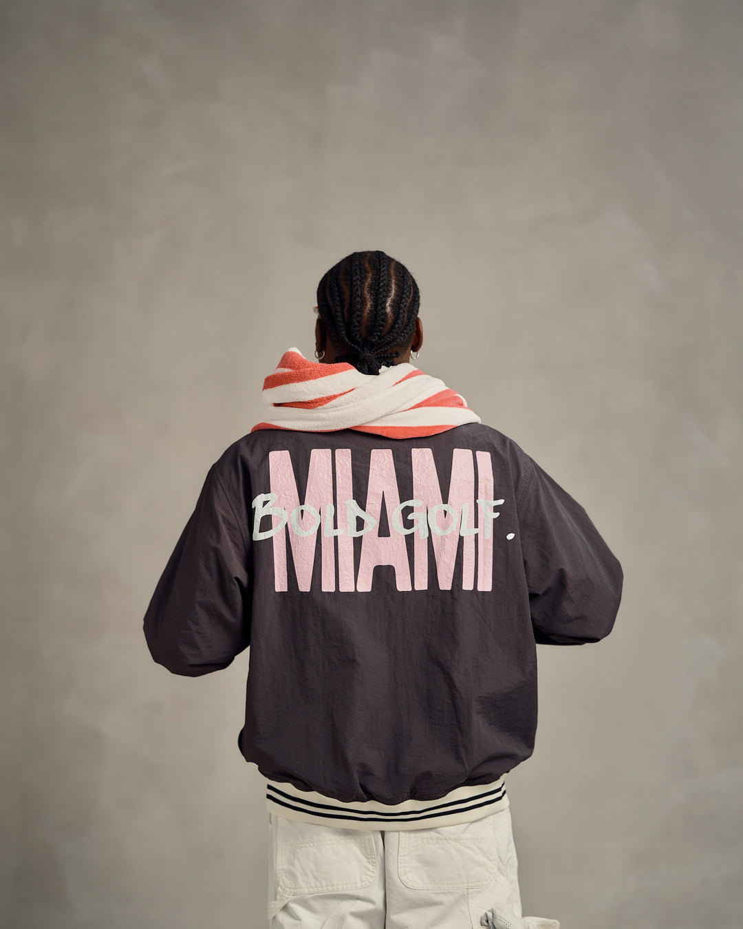 Miami Graphic Windbreaker // Charcoal Black