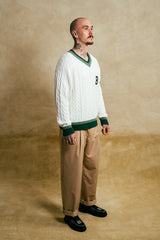 Cable Knit Varsity Jumper - Heritage Edition