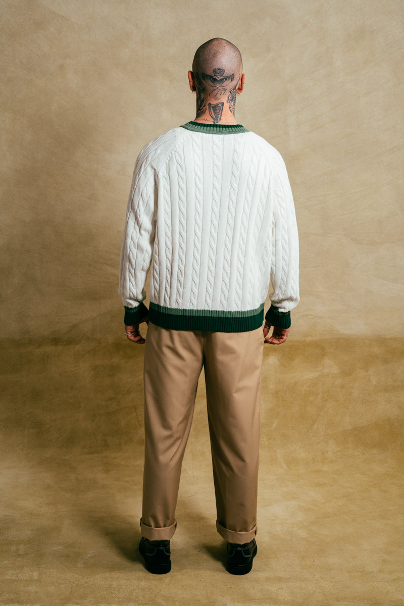 Cable Knit Varsity Jumper - Heritage Edition
